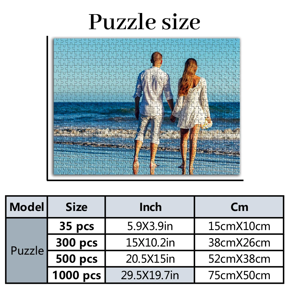35/300/500/1000pcs Personalized Custom Photo Puzzle Couple Photos Toys Personalized Jigsaw Puzzles Handmade Gifts