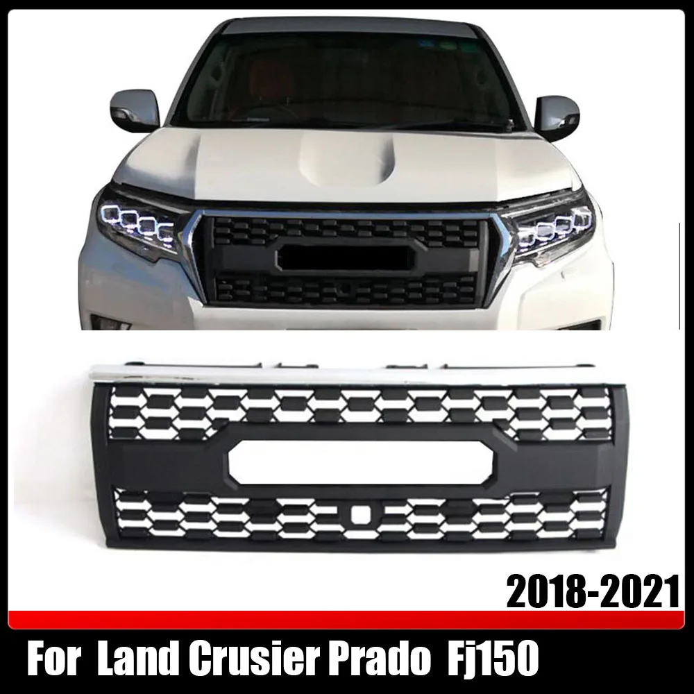 For Land Crusier Prado Fj150 2018-2021 Car Front Bumper Grill Mask High Quality Racing Grill Offroad Suv 4x4 Auto Accessories