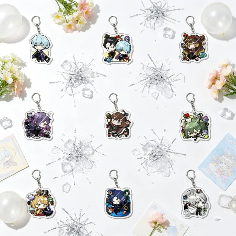 10PCS HOT Anime Lobotomy Corporation 2026NEW Acrylic Keychain Bag Pendant Roland/Angela/Malkuth Cosplay Bag Acrylic KeyRing 6CM