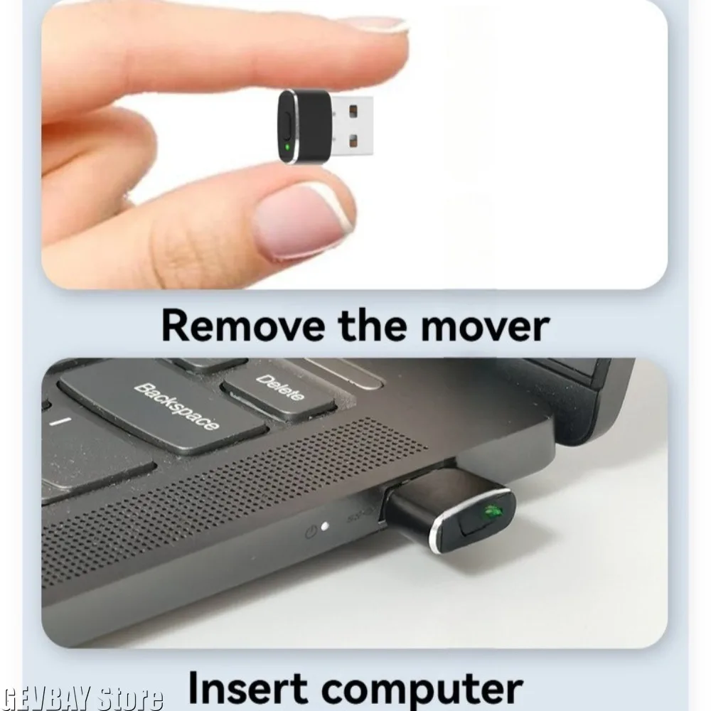 Plug and Play Mouse Mover Simulator Undetectable Mini Jiggler USB ON OFF Switch Duty Room Monitor Screen Saver Bypass