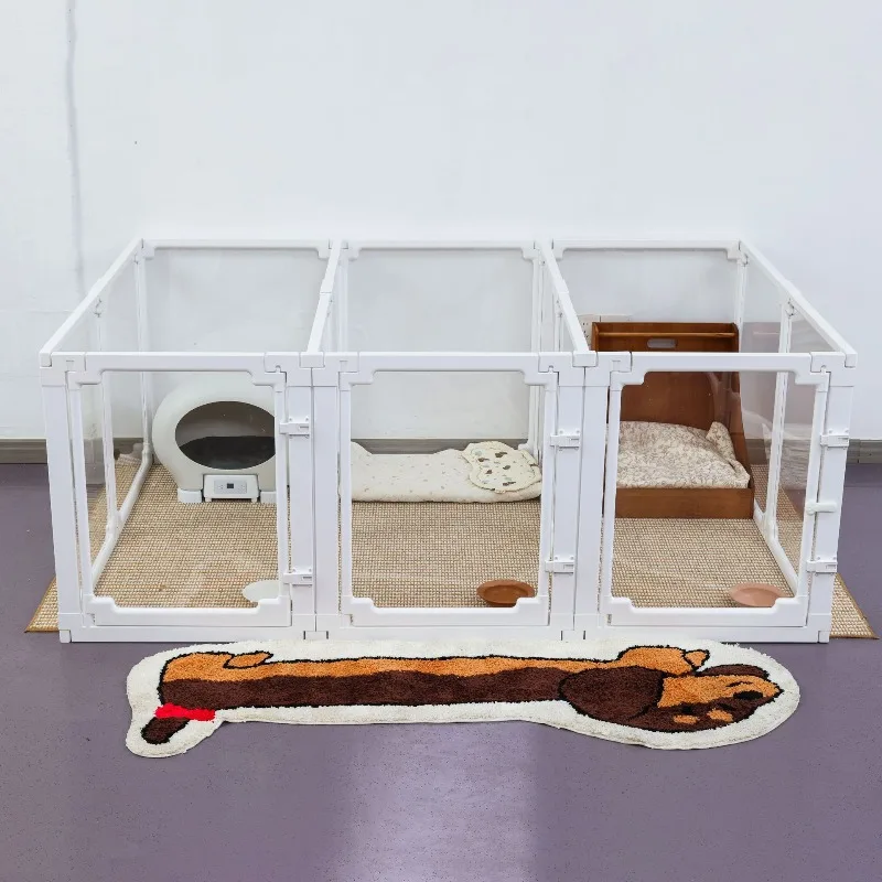 

High 70CM Transparent Dog Fence Gate Portable Isolation Dog Cage Indoor Playpen Free Splicing Pet Fences Panels Luxury Supplies