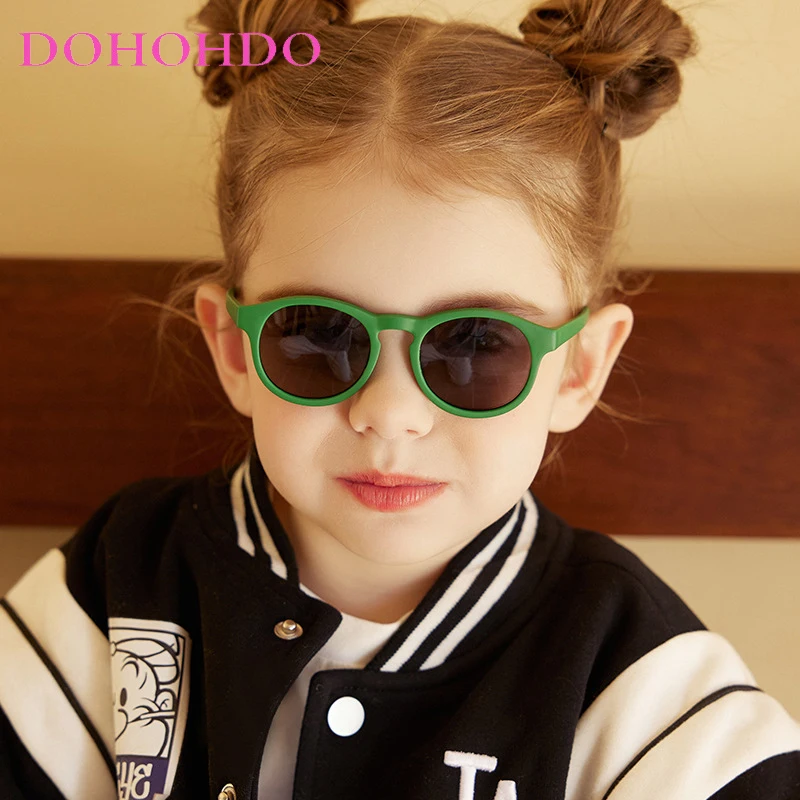 0-36 Months Girls Boys Round Silicone Sunglasses Newborn Infant With Adjustable Strap UV400 Protection Baby Polarized Sunglasses