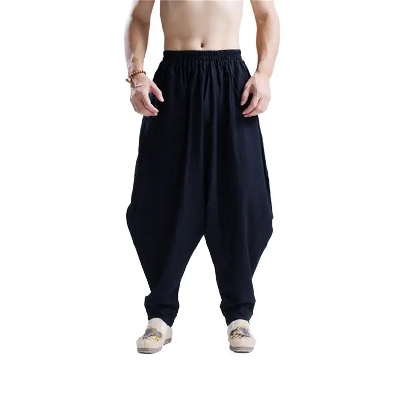 Cotton Linen Loose Full Length Trousers Man Summer Autumn 2024 New Elastic Waist Harem Pants Large Size M-5XL 6XL Casual Pants