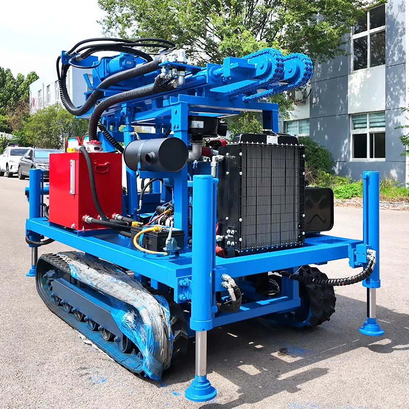 Индивидуальная поворотная небольшая установка для бурения водяных скважин на гусеничном ходу. Буровая установка для глубоких скважин на гусеничном ходу.