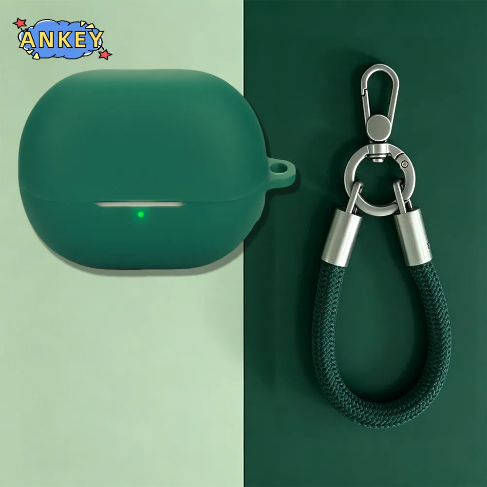 Compatible with SoundPeats Air6 HS Wireless Bluetooth earphone silicone case Scratch Shock Resistant Shell With nylon short rope