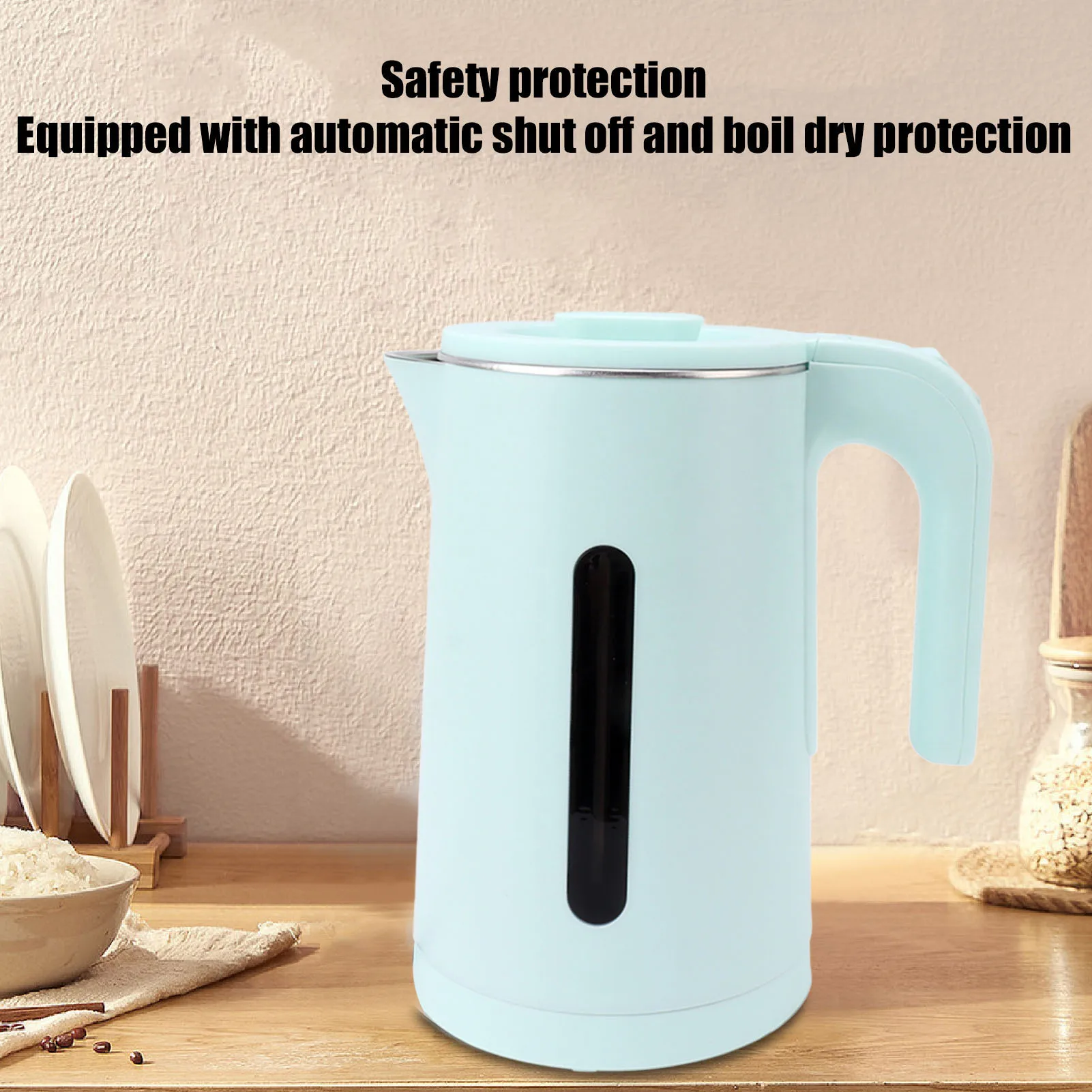 ステンレス製電気ケトル 2L 2000W 急速沸騰 二重壁 冷却タッチ外装 BPAフリー 自動電源オフ 安全蓋 キッチン用