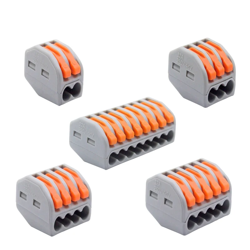 Cable Connector Compact Type 222 Quick Plug Terminal, 30/50/100 Piece Terminal 212 Orange Home Wiring Module
