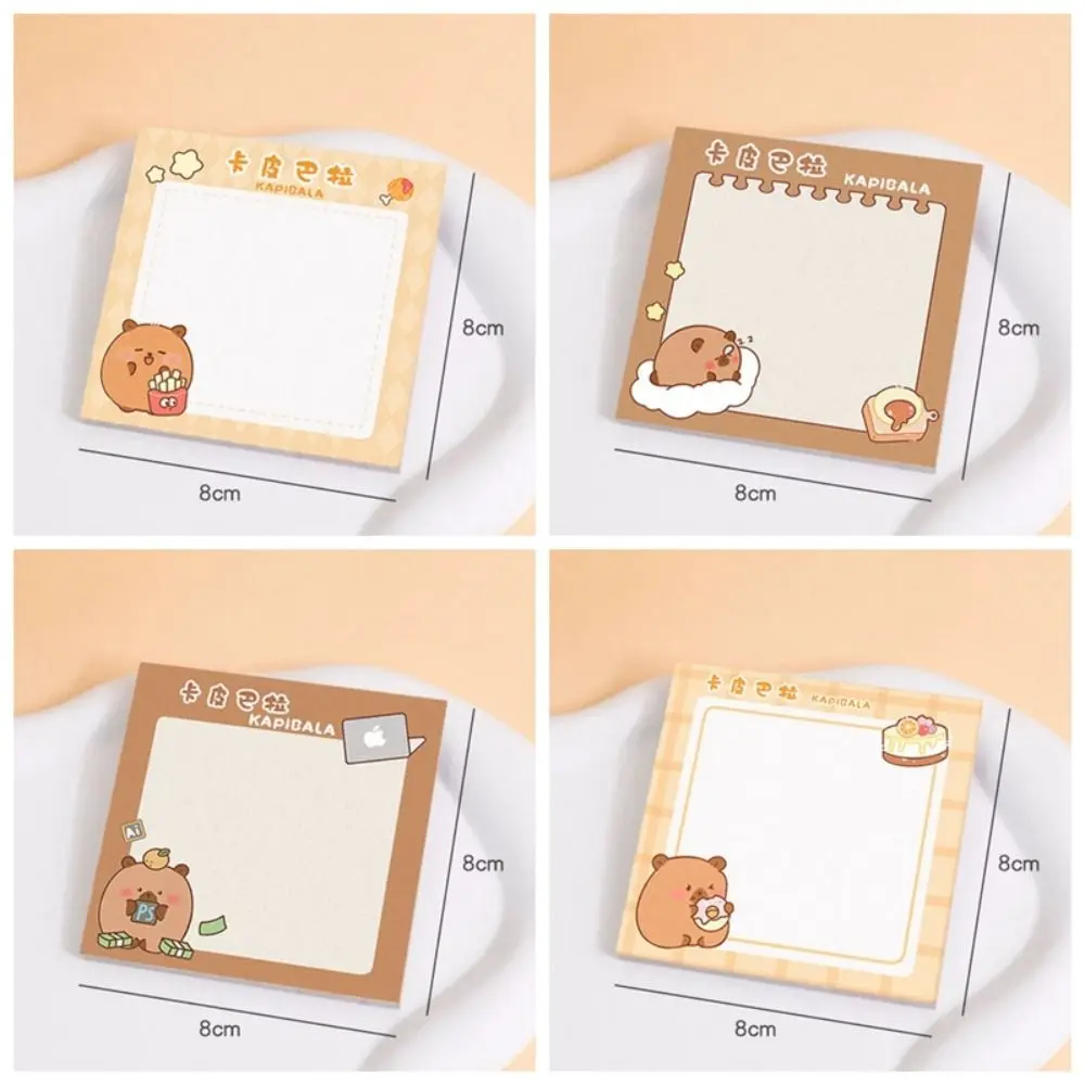 Multifunction Cute Capybara Sticky Note N Times Notepad Capybara Memo Pad Notebook Self-adhesive Message Paper Kids Gift
