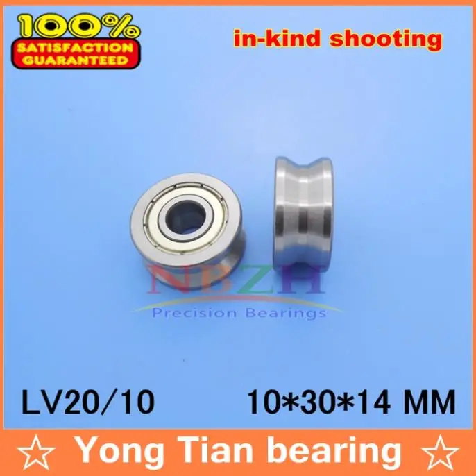 10pcs high quality v groove Guide roller bearings LLV20/10 ZZ V-30 LV2018 RV20/10-10 10*30*14 (Precision double row balls)