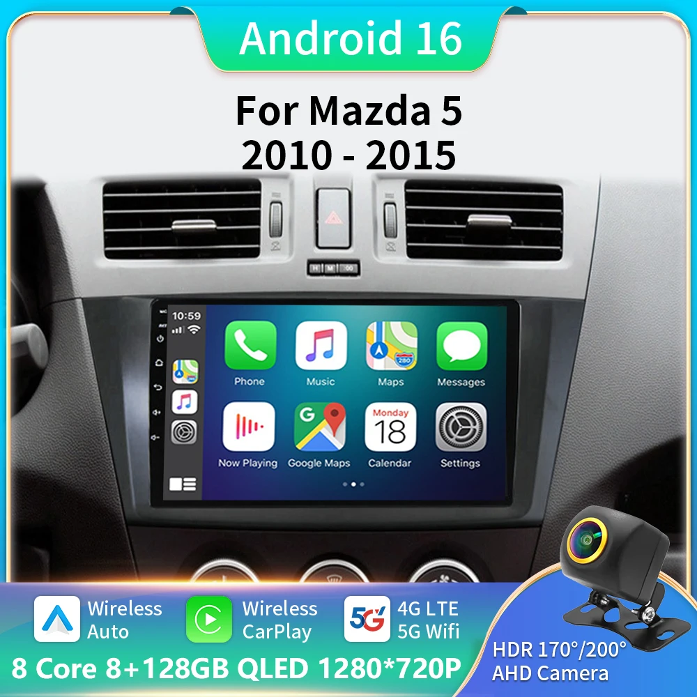 

Car Radio Android 16 For Mazda 5 CW 2010 2011 2012 2013 2014 2015 Carplay Android Auto Stereo Multimedia Player 8core 2din DVD