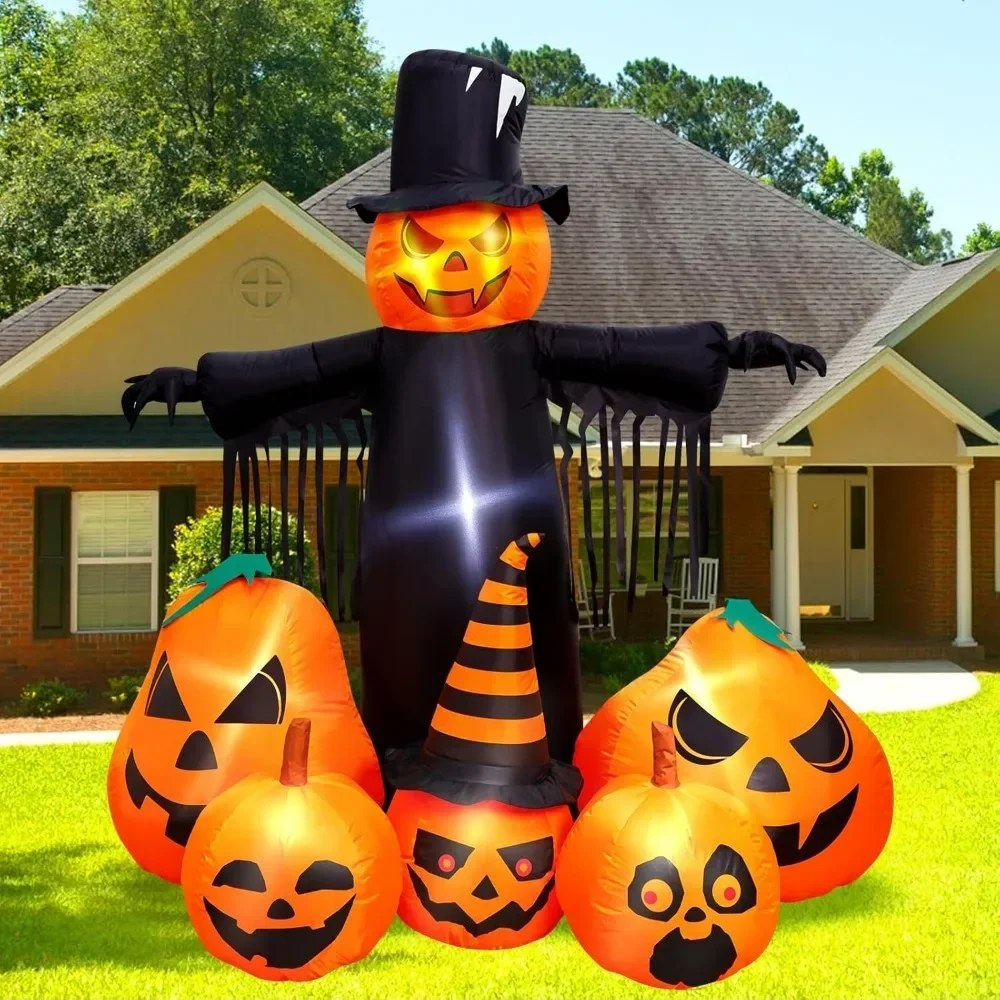 Halloween Inflatables Pumpkin Decorations,  with LED Build-in Halloween Yard Decoration  for Outdoor Indoor Garden Lawn