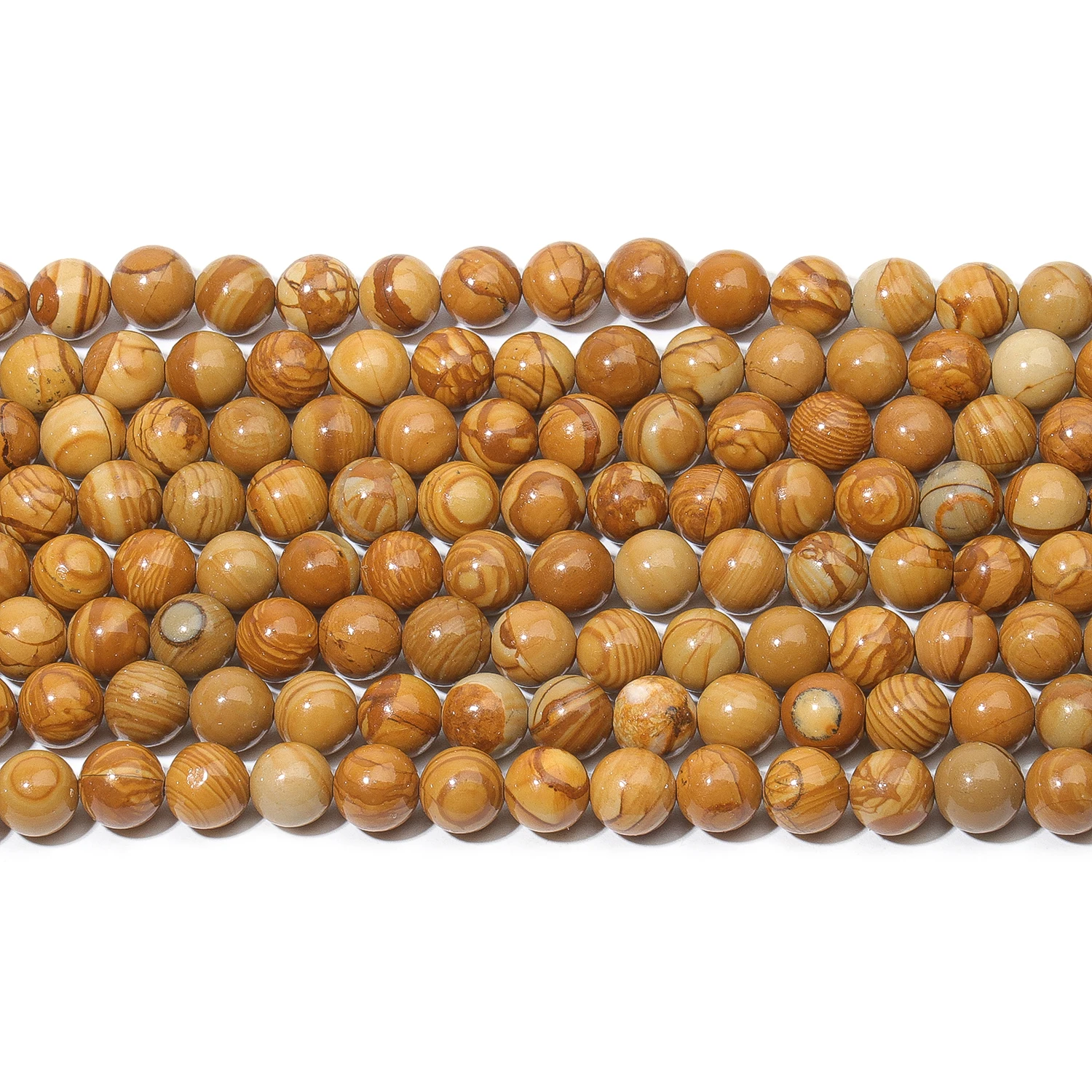 Natural Wooden Jaspers Beads Brown Round Loose Beads for Jewelry Making DIY Bracelet Necklace Accessories 4/6/8/10mm 15inch