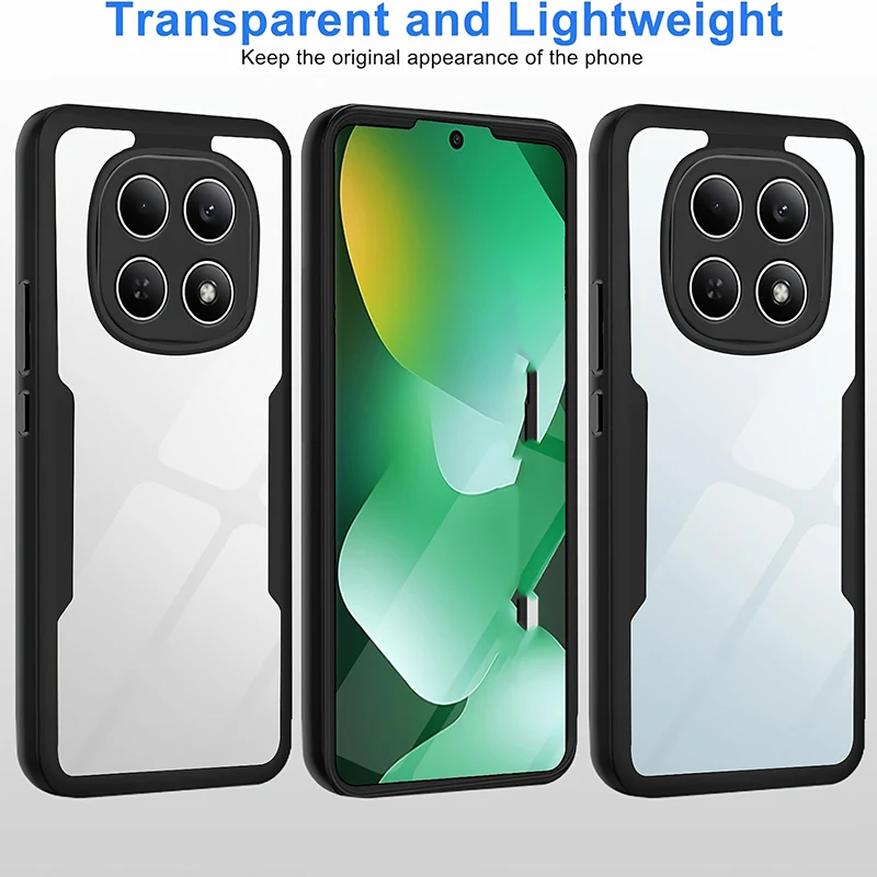 360° Vollschutz Stoßfeste Hülle für Xiaomi Redmi Note 15 14 13 12 5G 11 10 9 9S Transparente Panzerhülle mit Integriertem Displayschutz – Detail 3