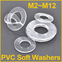 M2~M12 PVC Soft Washers Transparent Insulation Flat Paded Plastic leak-proof Seal Gasket Rubber Ring Pad Washer 60/90/120/150PCS