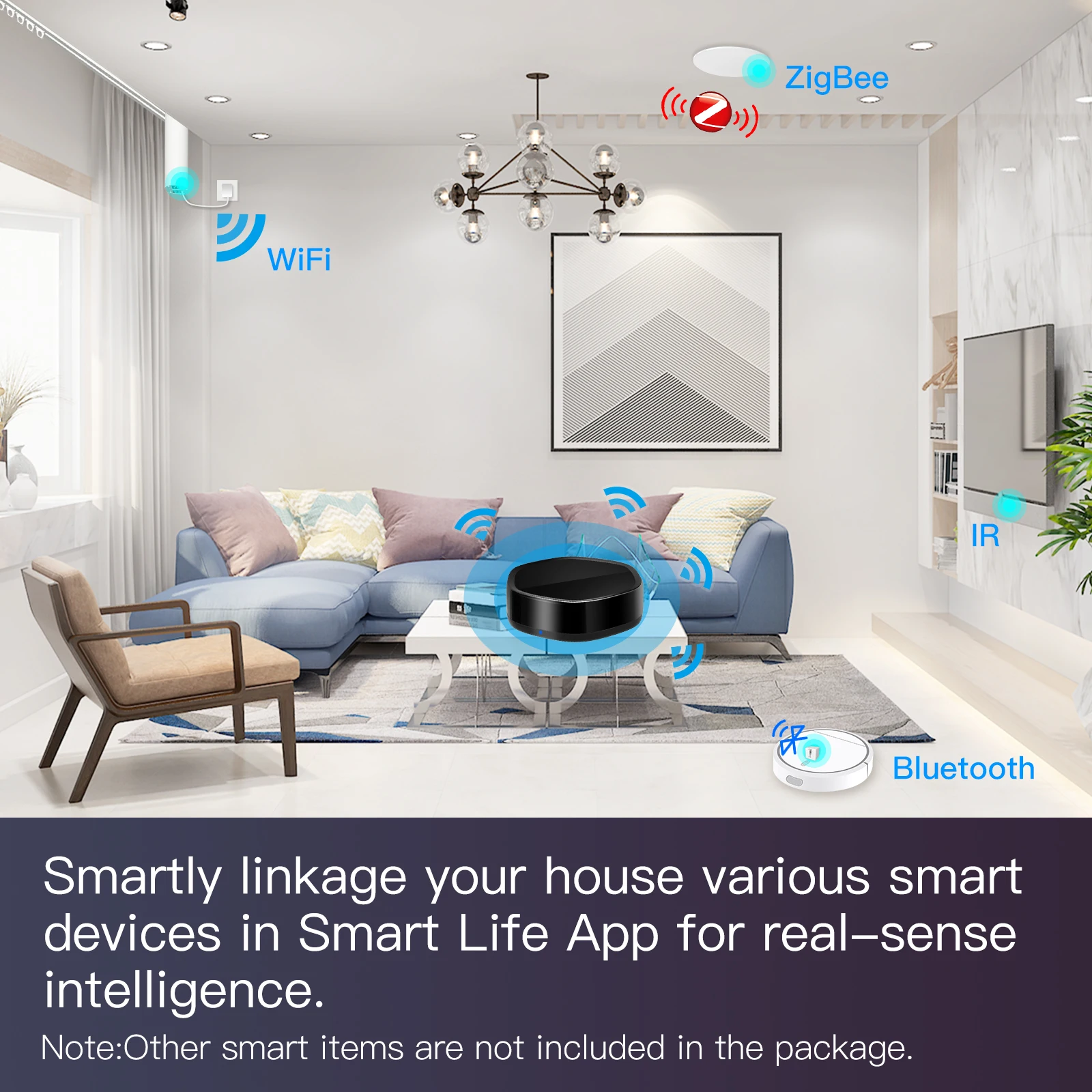 Intelligentes Tuya Multi-Mode-Gateway ZigBee Bluetooth Mesh Hub 38K IR-Fernbedienung DIY-Lernfunktion Sprachsteuerung Alexa Google Home – Detail 3