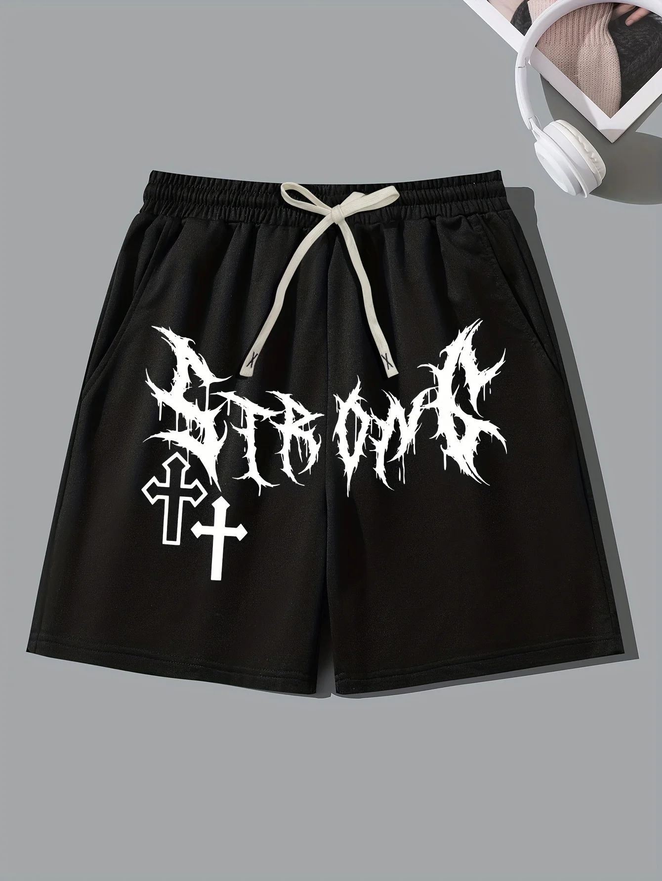 Shorts Masculinos Life Cintura Com Cordão E Estampa De Letras