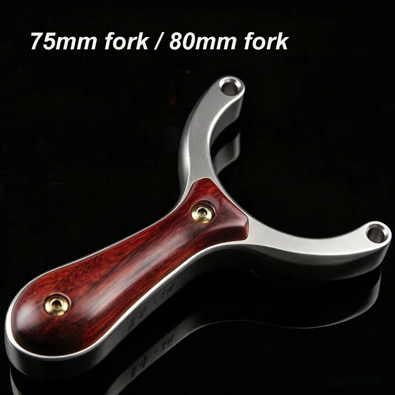 

Durable Stainless Steel Slingshot Red Sandalwood Grip for Small Game Hunting with Two Selectable Fork Sizes