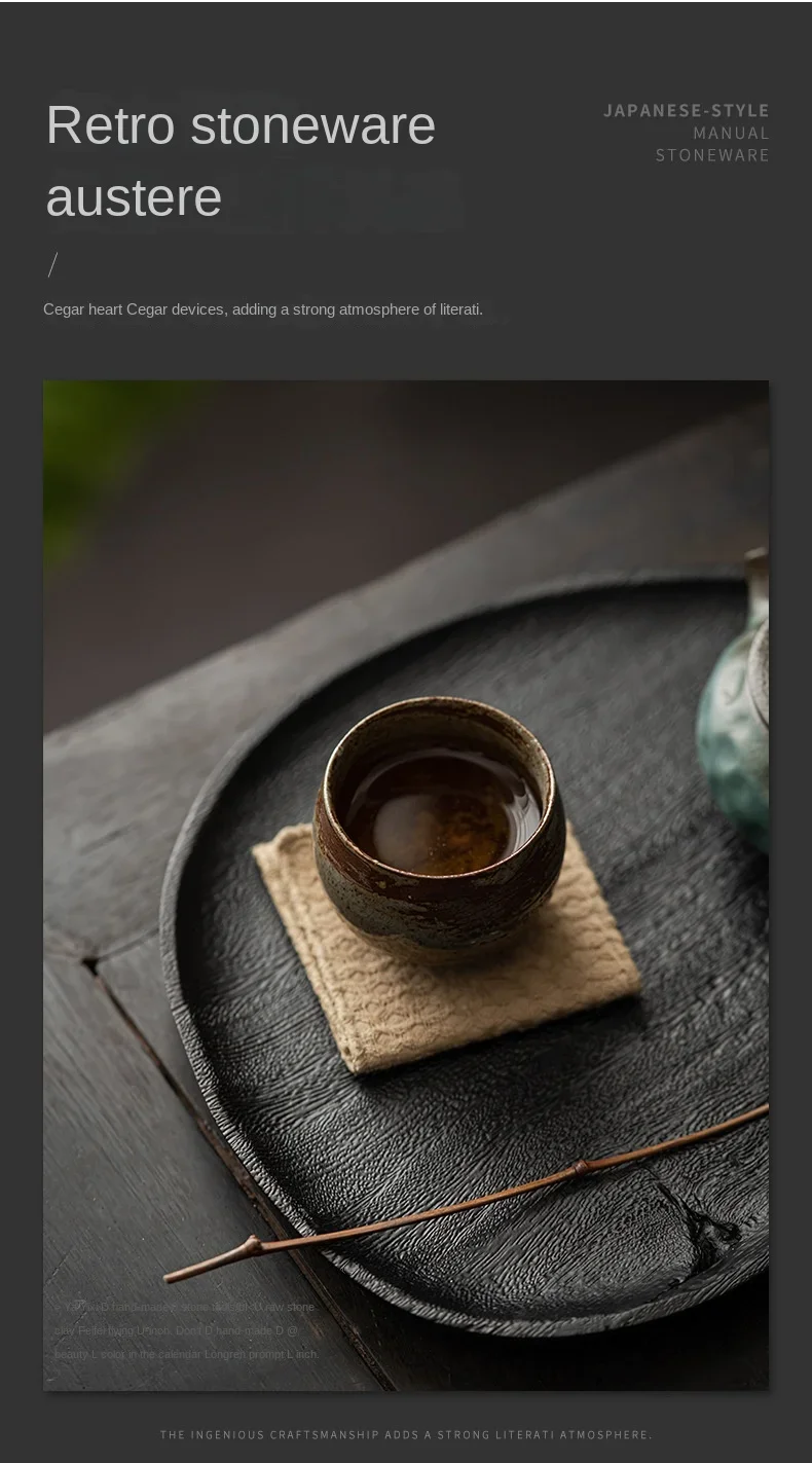 1pc Japanischen Stil Handgemachte Steinzeug Tee Tasse Kung Fu Tee-Set Tee Tasse Kleine Einzel Tasse Alten Stil Ruhig straße Tasse Schüssel Teetasse – Detail 8