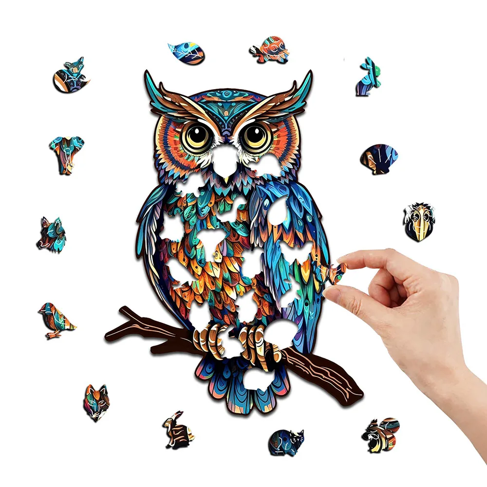 Jigsaw  Puzzle Owl 3D Wooden Kids Toys Decorations High Difficulty