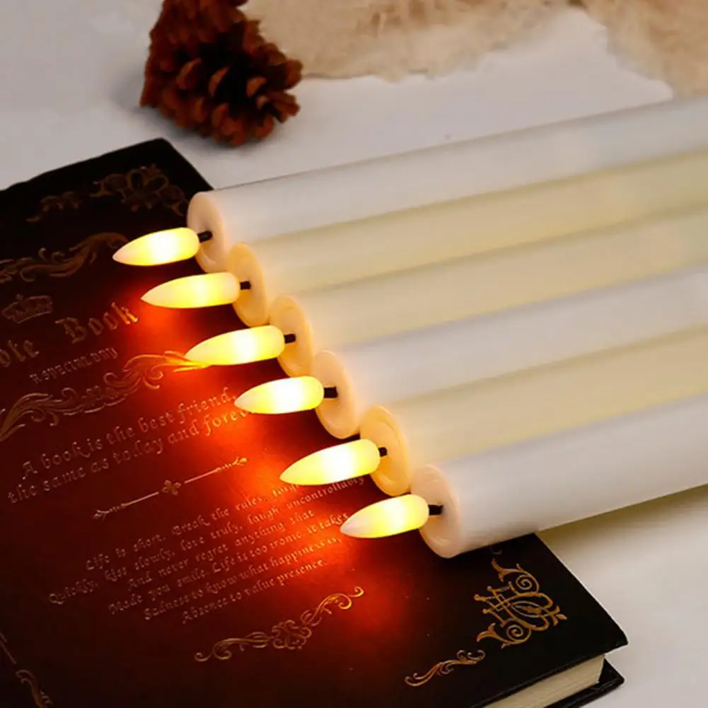 10-key Remote Control Candles 6pcs Flameless Taper Candles with Remote Control Dripless Battery Operated Led Window for Wedding
