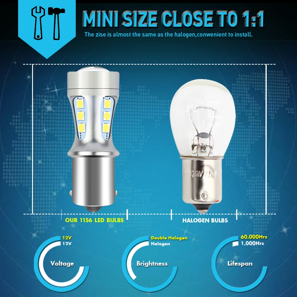 2 sztuk wolne od błędów 1156 LED przystanek hamowania ogon lampa projektorowa żarówki dla Kia Soul 2010-2013