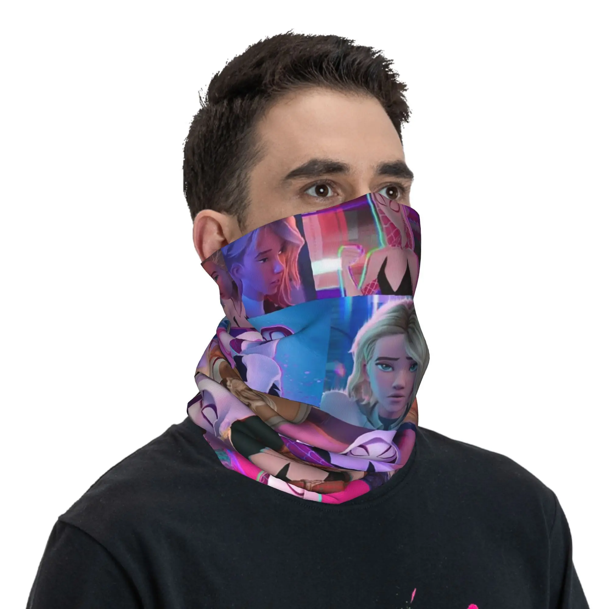 Ghost Spider Gwen ผ้าพันคอคอ Gaiter พิมพ์หน้ากากผ้าพันคอมัลติฟังก์ชั่ขี่จักรยานสําหรับผู้ชายผู้หญิงผู้ใหญ่ฤดูหนาว