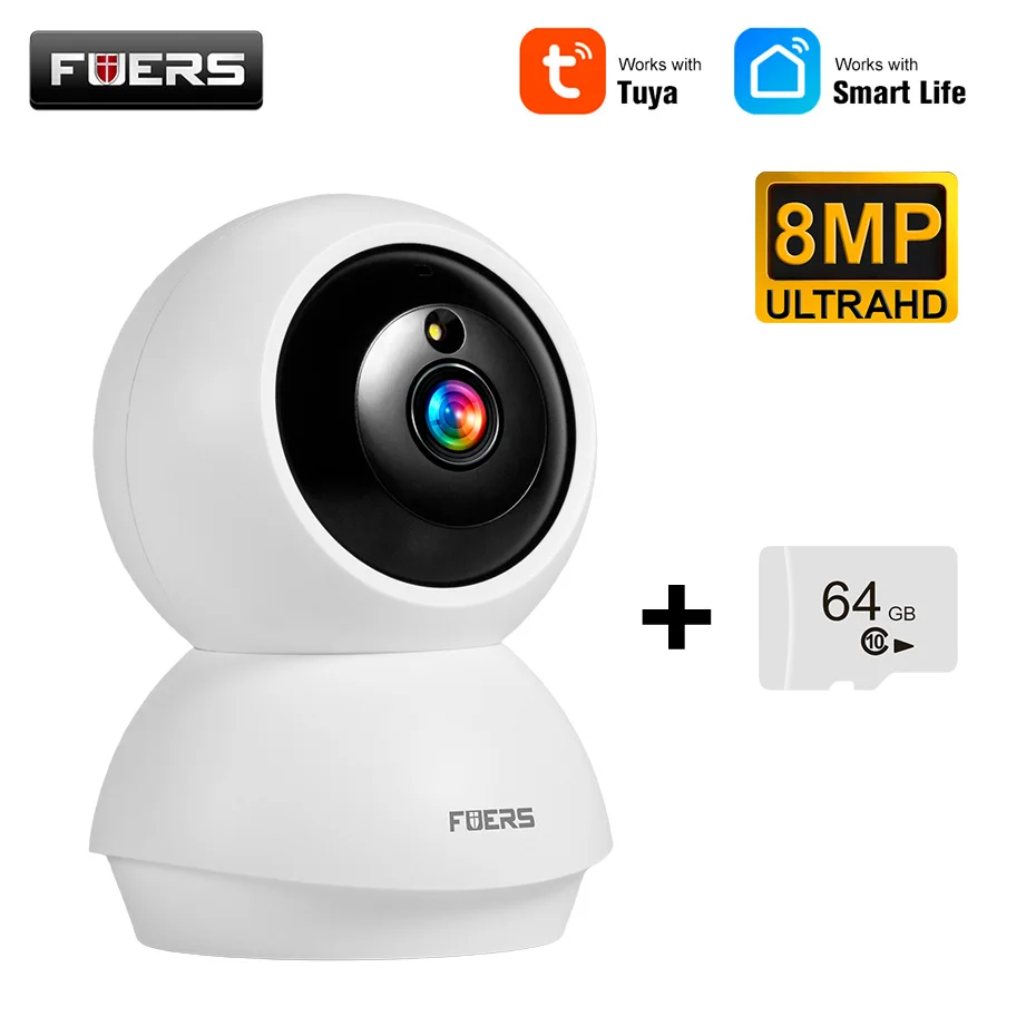 FUERS 4K 8MP WiFi IP Pet Camera Dog Camera Tuya Smart Home Security Wireless Surveillance Camera Baby Monitor Mini Cam image 3