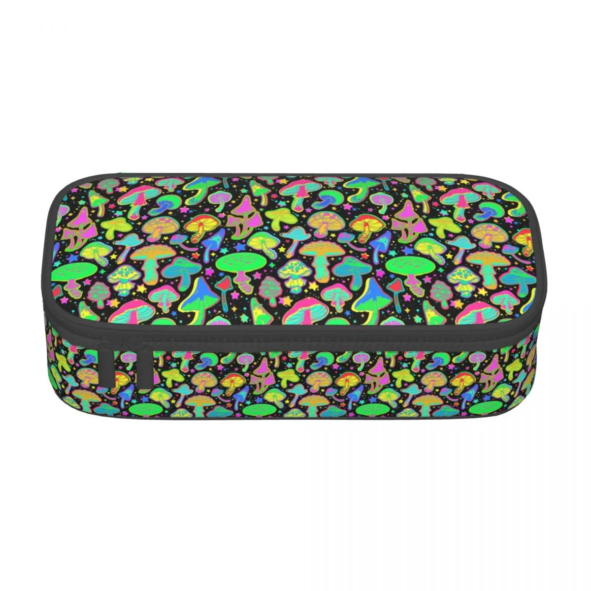 Custom Psychedelic Magic Mushrooms Pencil Case for Girls Boys Large Storage Pen Bag Box Stationery