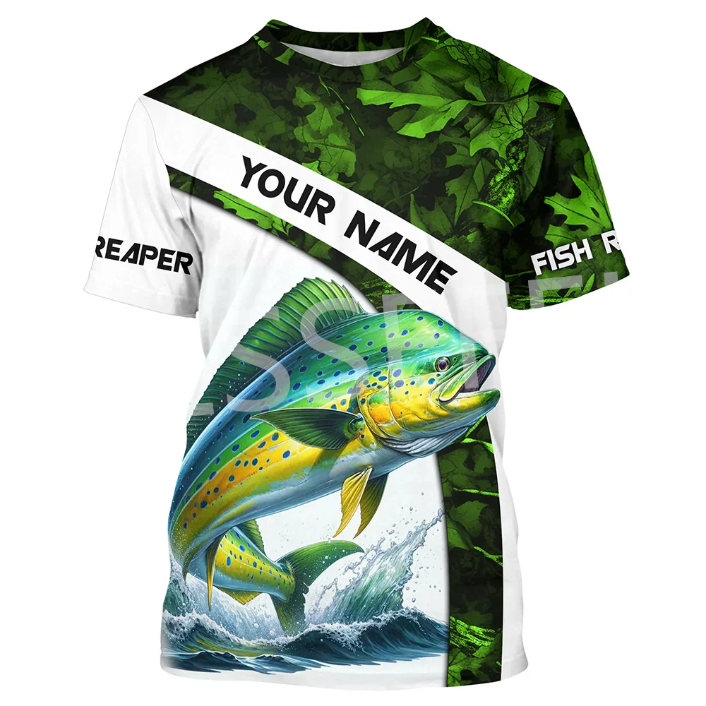 

Custom Name Cosplay Fishing Camo Graffiti Pattern Vintage 3DPrint Summer Harajuku Streetwear Short Sleeves Casual T-Shirts X1