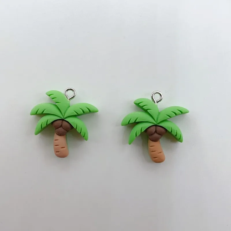 10pcs Kawaii Summer Beach Sunglasses Coconut Tree Juice Resin Earrings Charming Diy Jewelry Keychain Bracelet Pendant Making