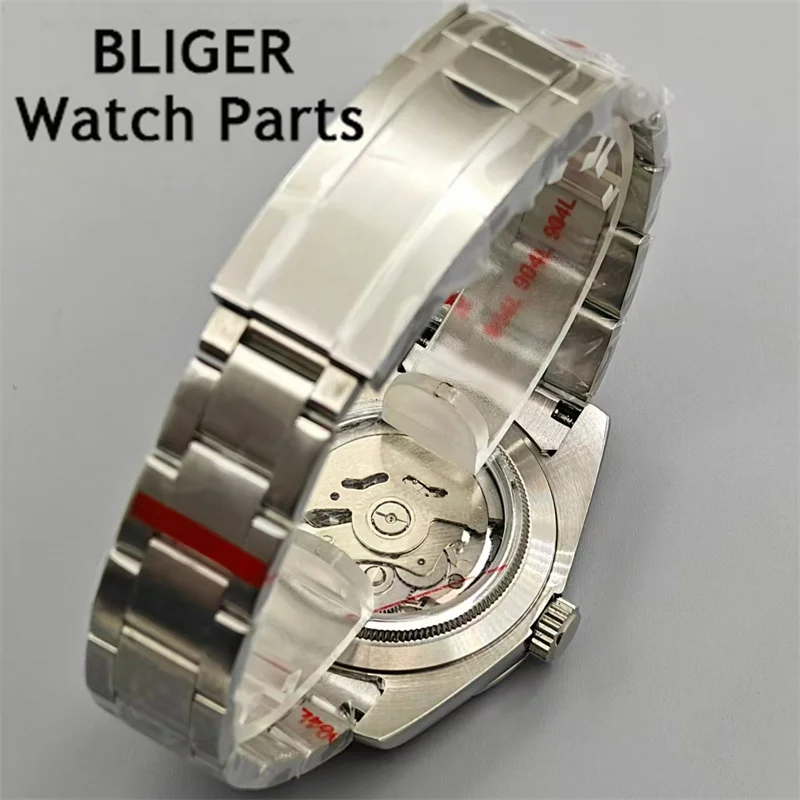 BLIGER 36mm/39mm Orologi da uomo NH35 Movimento meccanico automatico Orologi Quadrante blu Cristallo di zaffiro Cinturino in acciaio luminoso verde