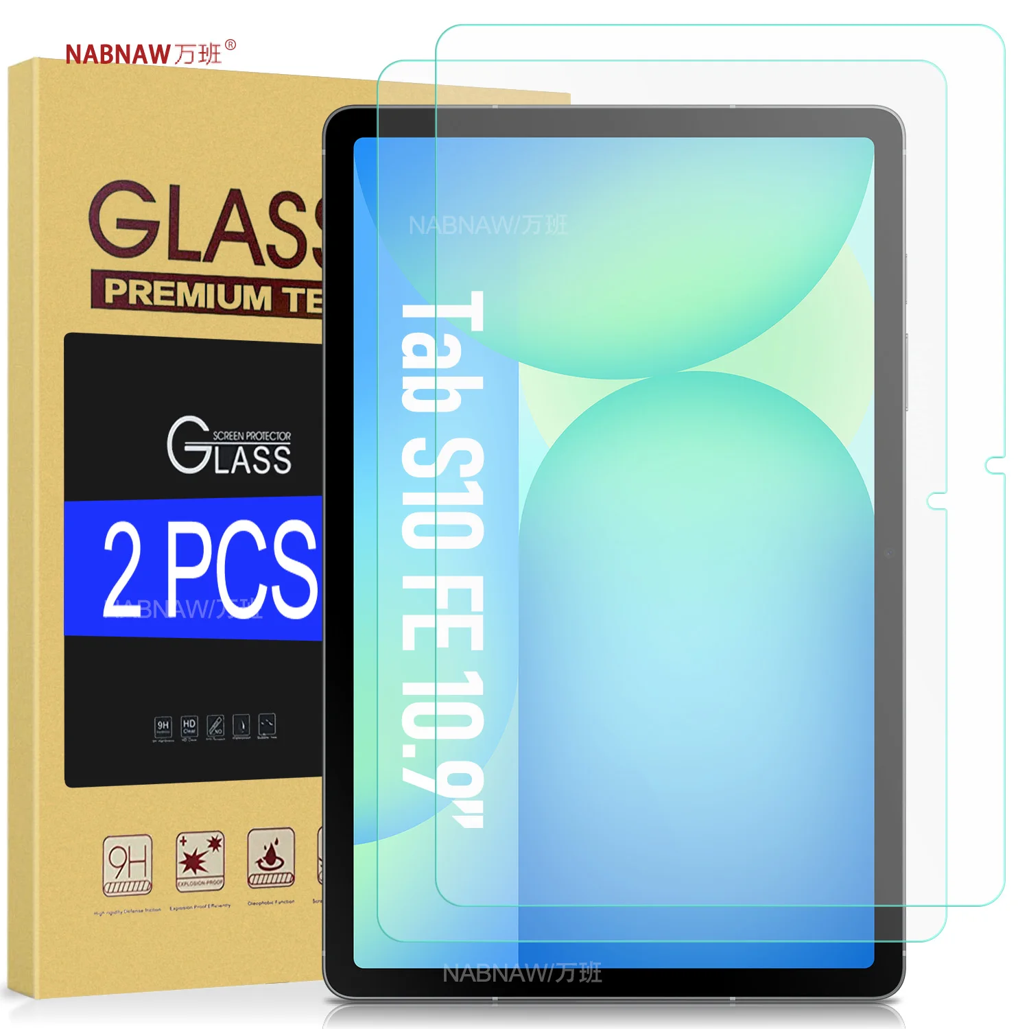 2 Pieces Full HD Tempered Glass Screen Protector For Samsung Galaxy Tab S10 FE 10.9 5G SM-X520 X526B Hardness Film Bubble Free