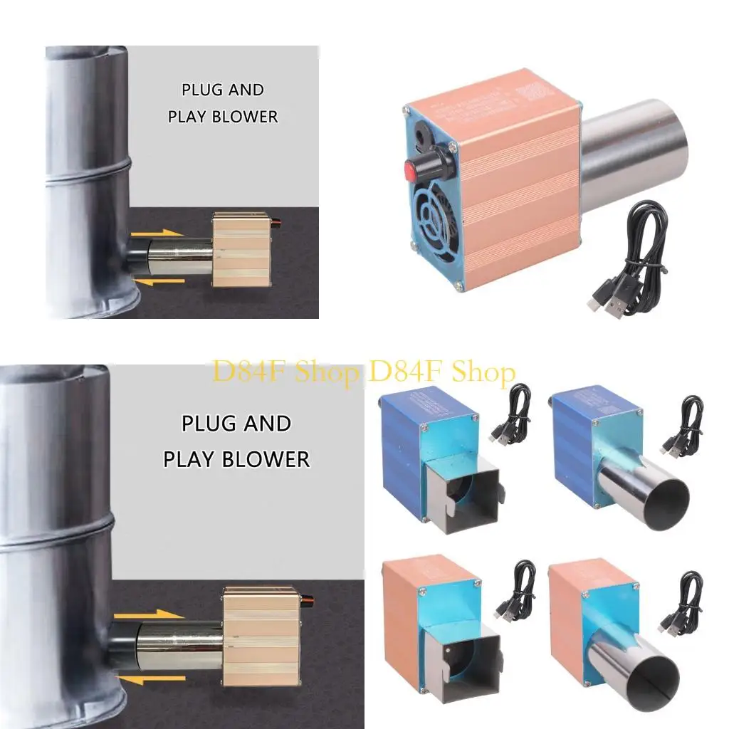 D84F USB Powered High Velocities Fan Assistance Cooling Metal Case Double Voltages Input