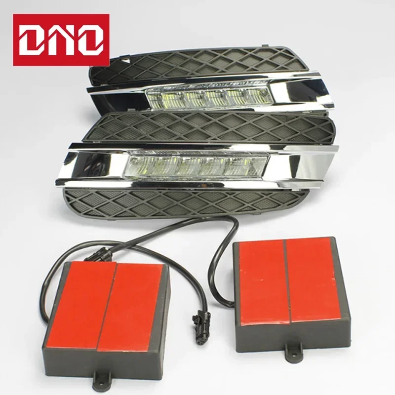 Car LED DRL 12V Daylights For Benz W164 ML280 ML300 ML350 ML320 ML500 2006 - 2009 Auto Dimming Daytime Running Lamps Car Foglamp