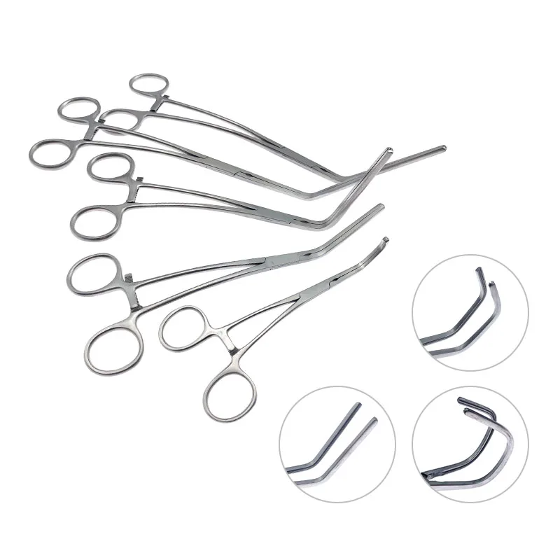 1pcs Vascular Clamps Atraumatic Jaw Aortic Exclusion Clamp Forceps Cardiovascular surgical instruments