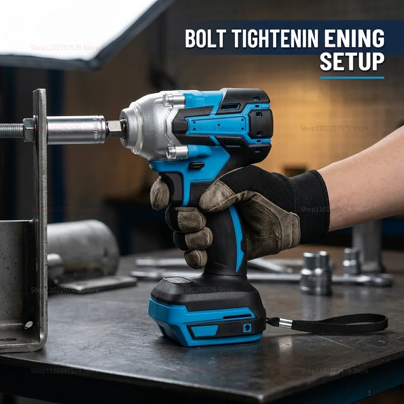 Cordless Electric Impact Wrench High Torque for Automotive Construction DIY Home Use Hand Tools No Battery Included Heavy Duty