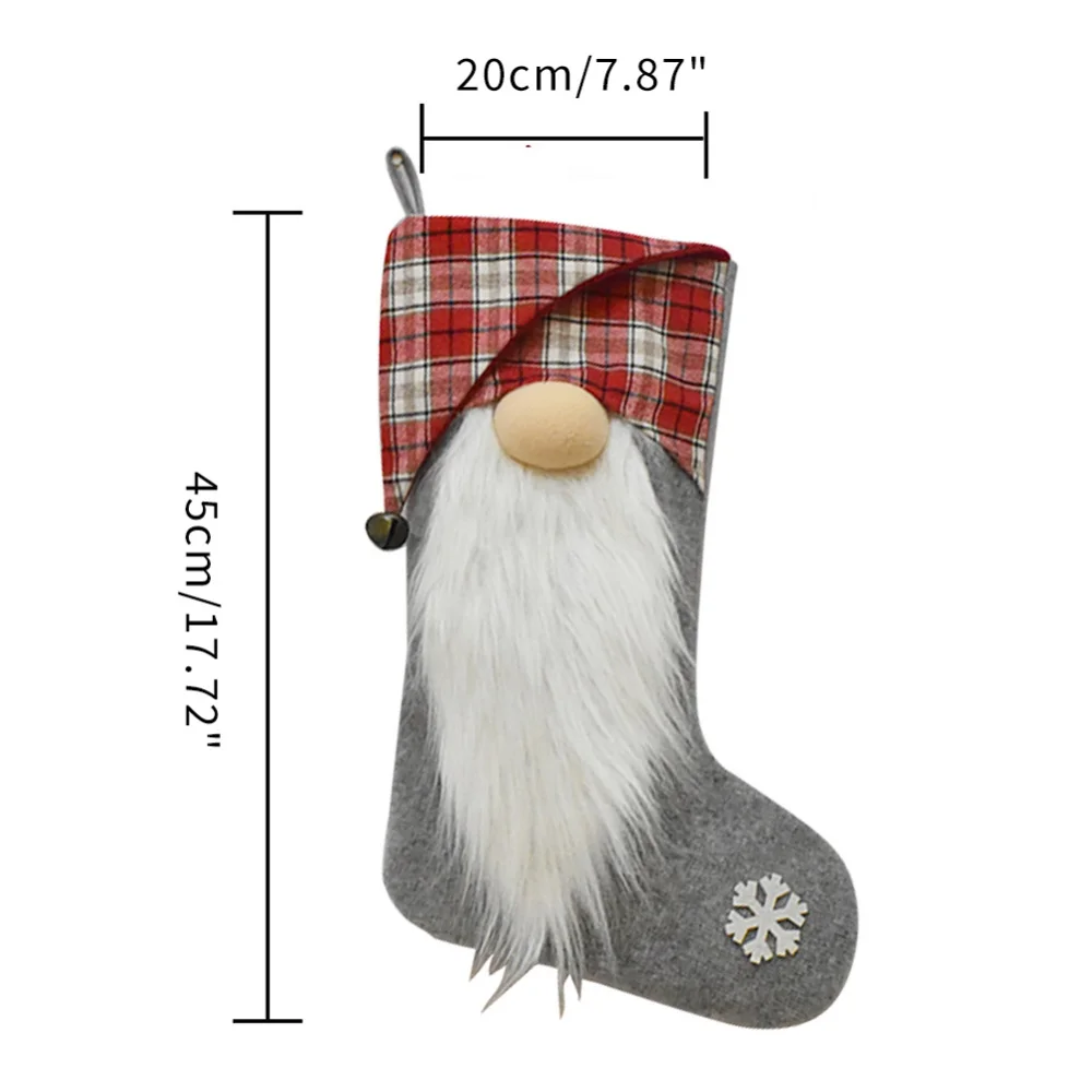 Christmas Santa Socks Decor Faceless Doll Christmas Socks Candy Bag Gift Bag Xmas Tree Decor Ornaments Pendant Hanging Stocking