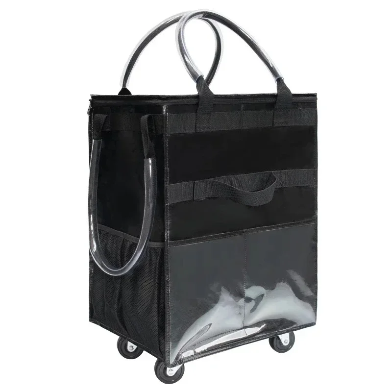 Insulated reusable food shopping bag polypropylene material daily use folding style