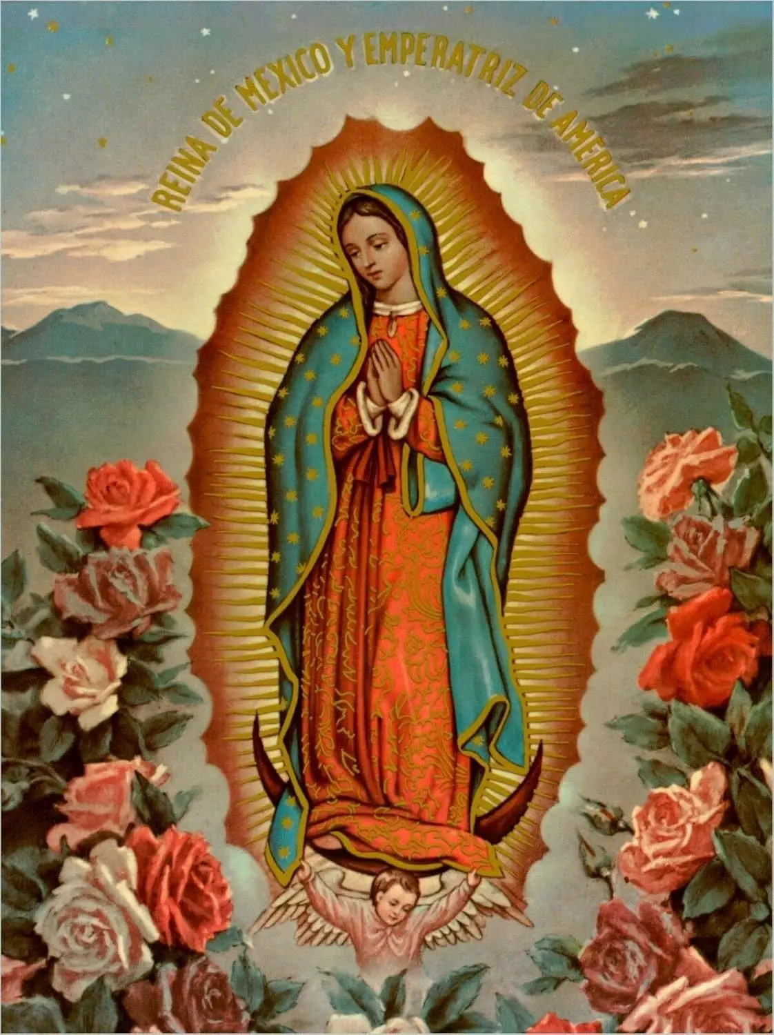 Metal Tin Sign Vintage Chic Art Decoration Virgen De Guadalupe Virgin Mary Catholic,Acts,Saints for Home Bar Cafe Farm Stor sign