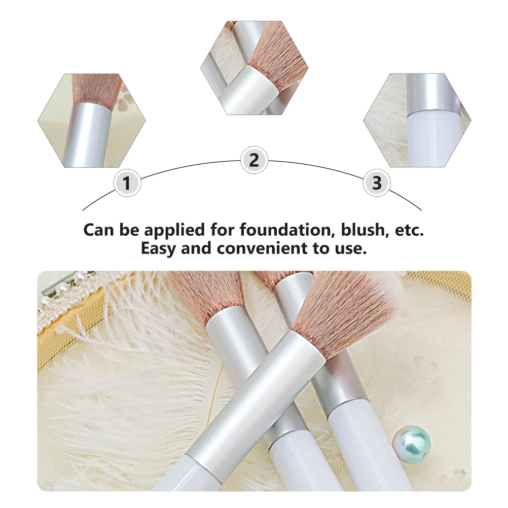 

4Pcs Cosmetics Makeup Brush Set Soft Dense Silk Finish No Shedding for Blending Buffing Setting Women Beauty Tool Valentine