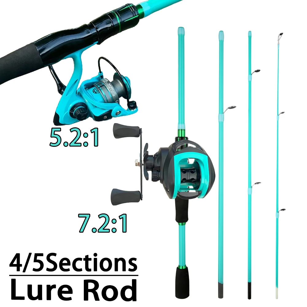 

4/5 секций, комбинированная удочка 1,8/2,1 м, мини-портативная карбоновая удочка с высокой скоростью 7,2:1, спиннинговая катушка для приманки для окуня