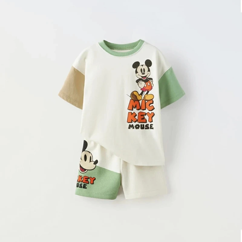 Short Sleeved T-shirt Sports Suit Casual Bruy Print T-shirt+shorts Summer New Cartoon Full Print 2-piece Set Cute Kids Cloths