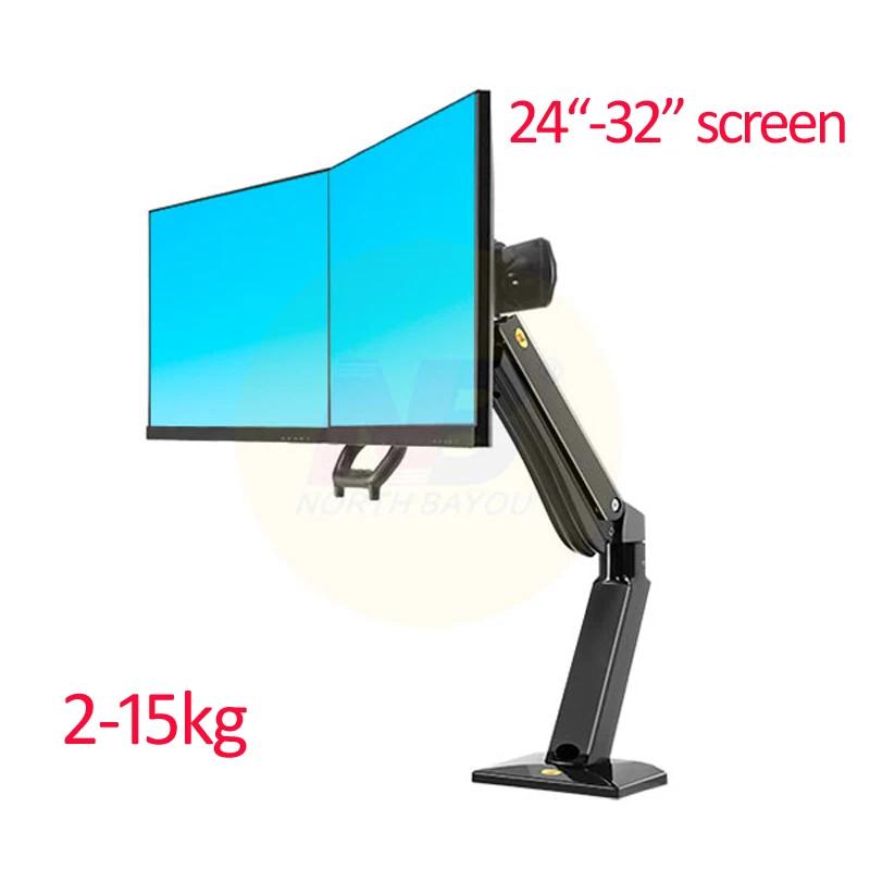 

Northbayou F32 24"-32 inch full motion air press gas spring dual lcd monitor stand sit stand workstation 360 rotate 2-15kg