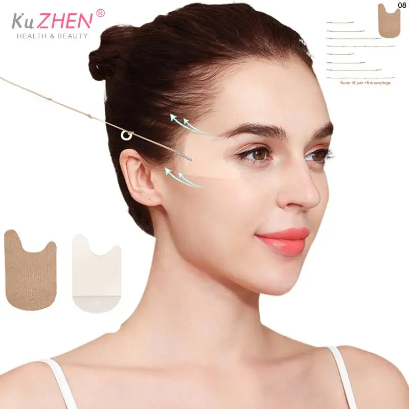 1 Satz unsichtbare dünne Gesicht Aufkleber V-Form schnell heben Gesichts heben Hals Auge Doppel kinn Falten Make-up Tape Hautpflege-Tool