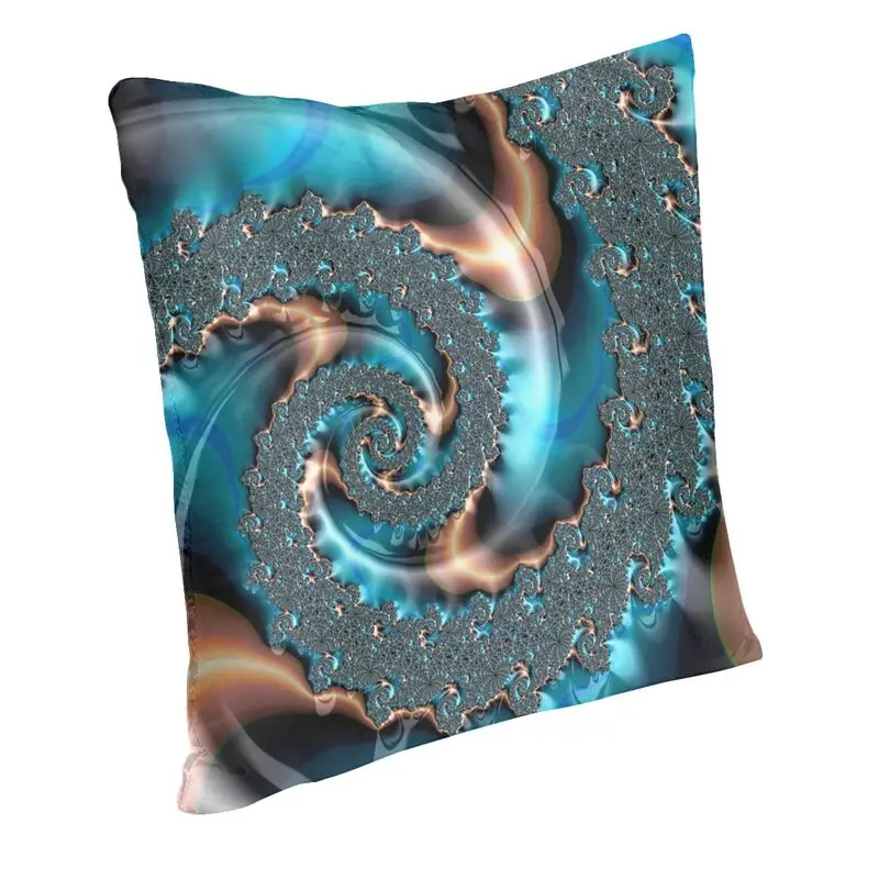 Vibrant Turquoise Geometric Patterns Throw Pillow Case Decoration 3D Two Side Print Teal Swirling Beauty Cushion Cover for Sofa