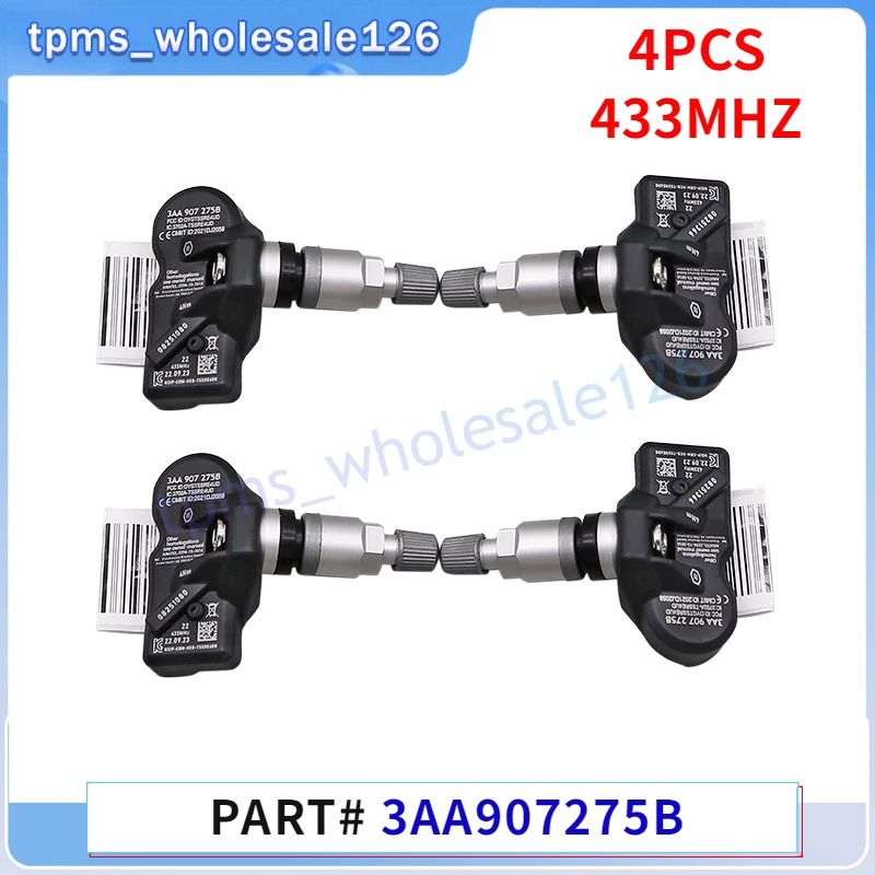 Датчики давления в шинах 3AA907275B TPMS 433 МГц 4 шт. для 2012 2013 2014 2015 2016 Volkswagen CC Tiguan датчик системы контроля давления в шинах