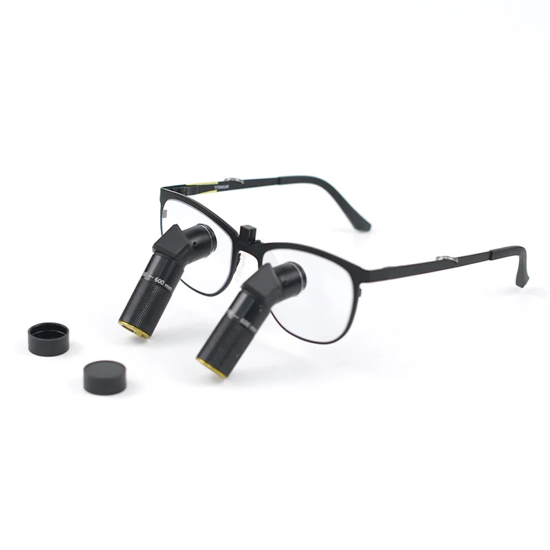 NDI TTL Working distance adjustable Ergo Loupes 8X 8.5X ergo magnifier with light Dental Surgical Loupes  Titanium Frame