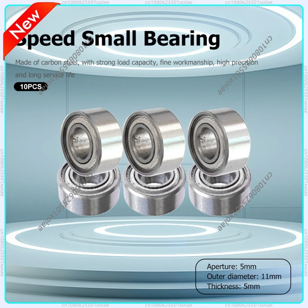 10pcs High Speed Bearing Miniature 685ZZ Metal Shielded Ball Bearings Replacement Carbon Steel 5x11x5mm Power Transmission Parts