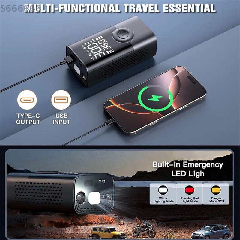 150PSI สมาร์ทปั๊มลมยาง Inflator เครื่องอัดอากาศแบบพกพาพร้อมเครื่องวัดความดันดิจิตอลสําหรับรถยนต์จักรยานรถจักรยานยนต์ Ball