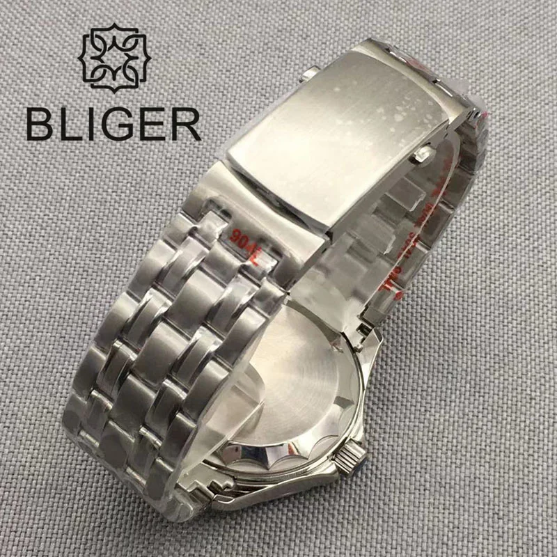 Imagem -04 - Bliger 41 mm Relógio para Homem Nh35 Automático Mecânico Relógio de Pulso Mostrador Azul Moldura Cerâmica Luminosa à Prova Impermeável Água Relógio Data Janela